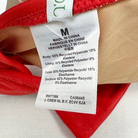 J Crew Women’s Halter Tie Neck Bikini Swim Top Medium Red BY633 - Picture 6 of 9